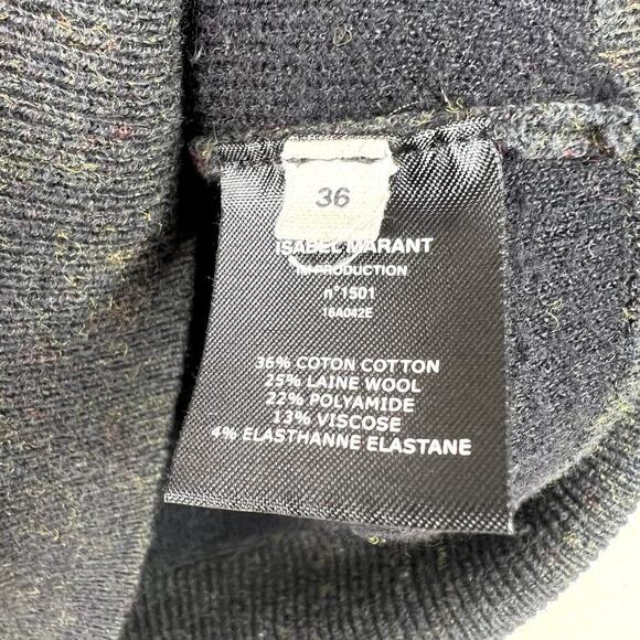 Isabel Marant Benton Double Regular Sweater Pullover Wool Blend Shoulder Pad 36 - Picture 5 of 9